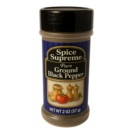 Spice supreme black pepper ground 12/2 oz