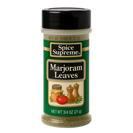 Spice supreme marjoram leaves 12/3/4 oz