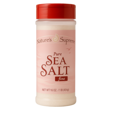 Nature’s supreme pure sea salt fine 454g